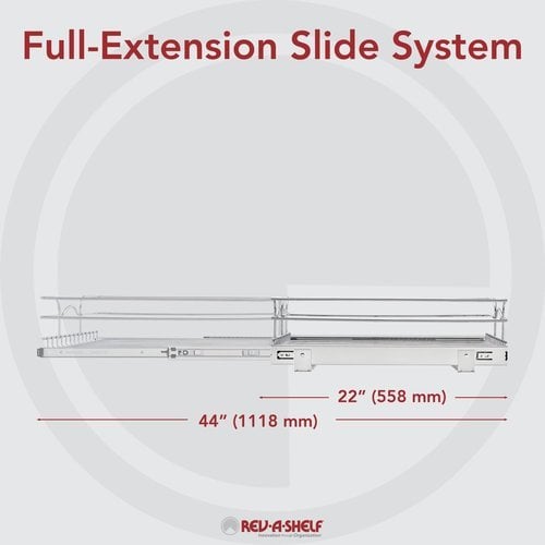 Rev-A-Shelf 5WB1-1522CR-1 15x22 Single Wire Basket Pull Out Cabinet Organizer