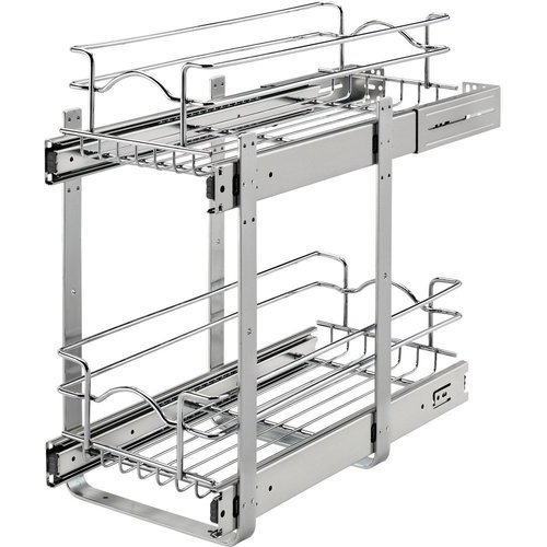 Rev-A-Shelf - 9 x 18 2-Tier Cabinet Pull Out Wire Basket - Chrome