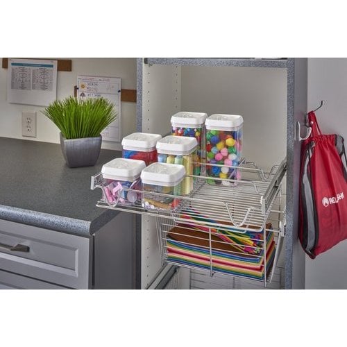 Rev-A-Shelf 13W x 73-5/8, 80-3/4 Inch Adjustable Height Pull-Out Pantry  Base Cabinet Organizer with 6 Baskets and 4 Door Mount Brackets,  Chrome/Gray, Min. Cabinet Opening: 13-1/2W x 21-3/4D x 67-1/4H  5373-13-GR