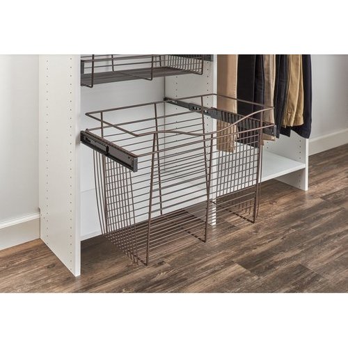 Pull-Out Closet Baskets, 18W x 14D x 7H, Chrome Wire (Clearance Item)