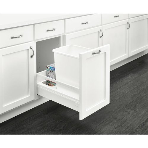 Single Slide Out Trash, 35 Quart White