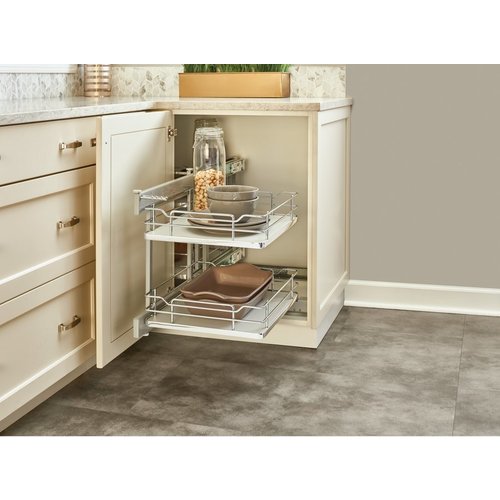 Rev-A-Shelf 32-1/4 Inch Width 2-Tier Pull-Out Wire Bottom Mount Non ...