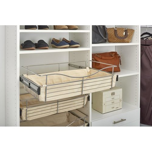 Pull Out Basket Cloth Liner For Closet, 12 Inch Deep Closet Shelves