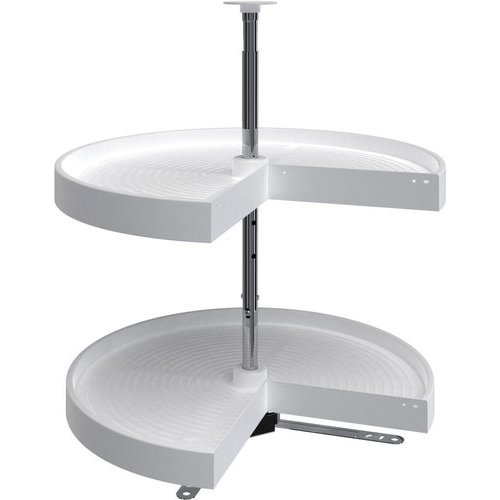 RevAShelf 24 Inch Diameter Pie Cut Polymer Lazy Daisy 2 Shelf Corner