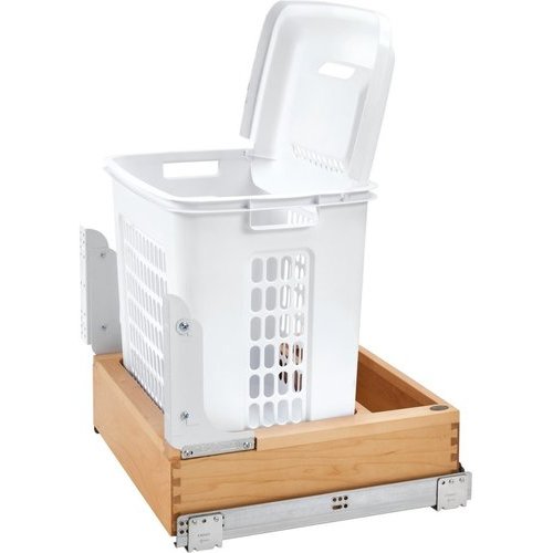 RevAShelf 24 Inch Vanity Bottom Mount Hamper Natural Wood 4WHVCSC