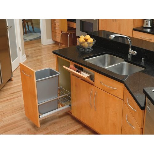 RevAShelf 50 Quart Premier Single Trash PullOut Waste Container, Min