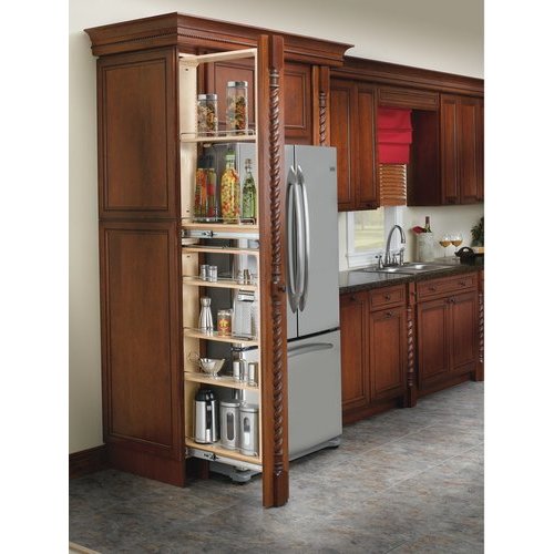 Tall Pantry Cabinet Filler Pull Out, Kitchen Pantry Cabinet With 6 Adjustable Shelves