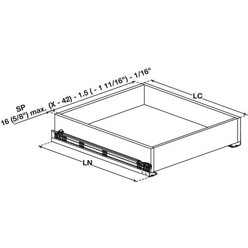 Salice G7U6P533XXF6, 21 Inch Length Progressa+ Push to Open Salice G7U6P533XXF6, 21 Inch Length Progressa+ Push to Open