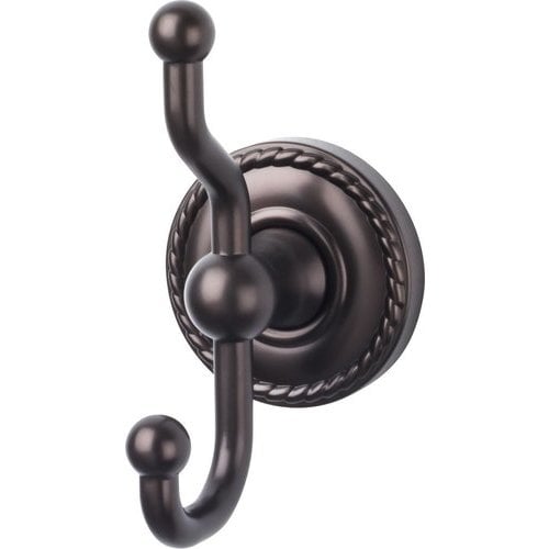 Top Knobs ED2ORBF, 5 Inch Length Edwardian Double Robe Hook with Rope ...