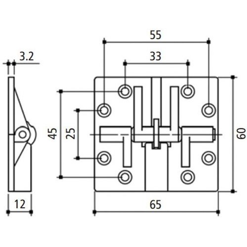 U.S. Futaba 24111 12 053, 23/4 Length x 29/16 Width Inch Bifold Hinge